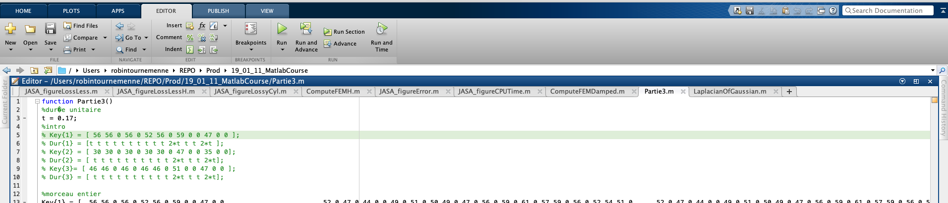 matlab introductory class (in french)